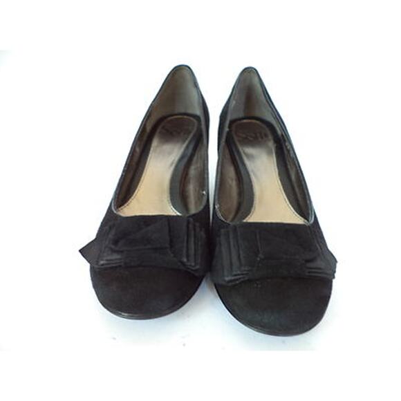 SOFFT US 6M BLACK NUBUCK LEATHER PUMP HEEL SHOE WITH STYLIZED BOW - Picture 3 of 9